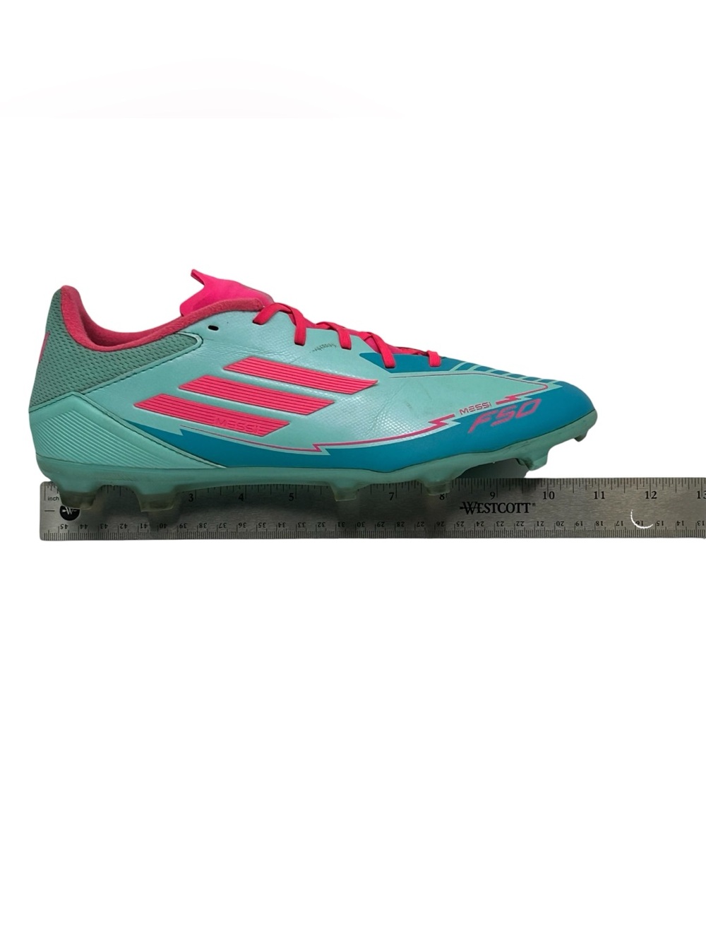 Adidas Messi F50 League Aqua Mens Size 10 Soccer Cleats IH0928 - Picture 2 of 12